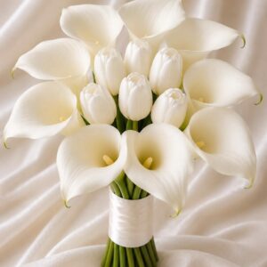 White Calla Lily Tulip Bridal Bouquet