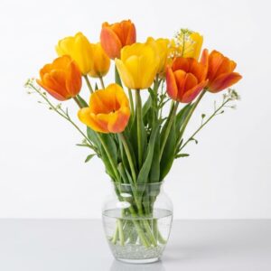 Orange & Yellow Tulip Glass Vase 31% off